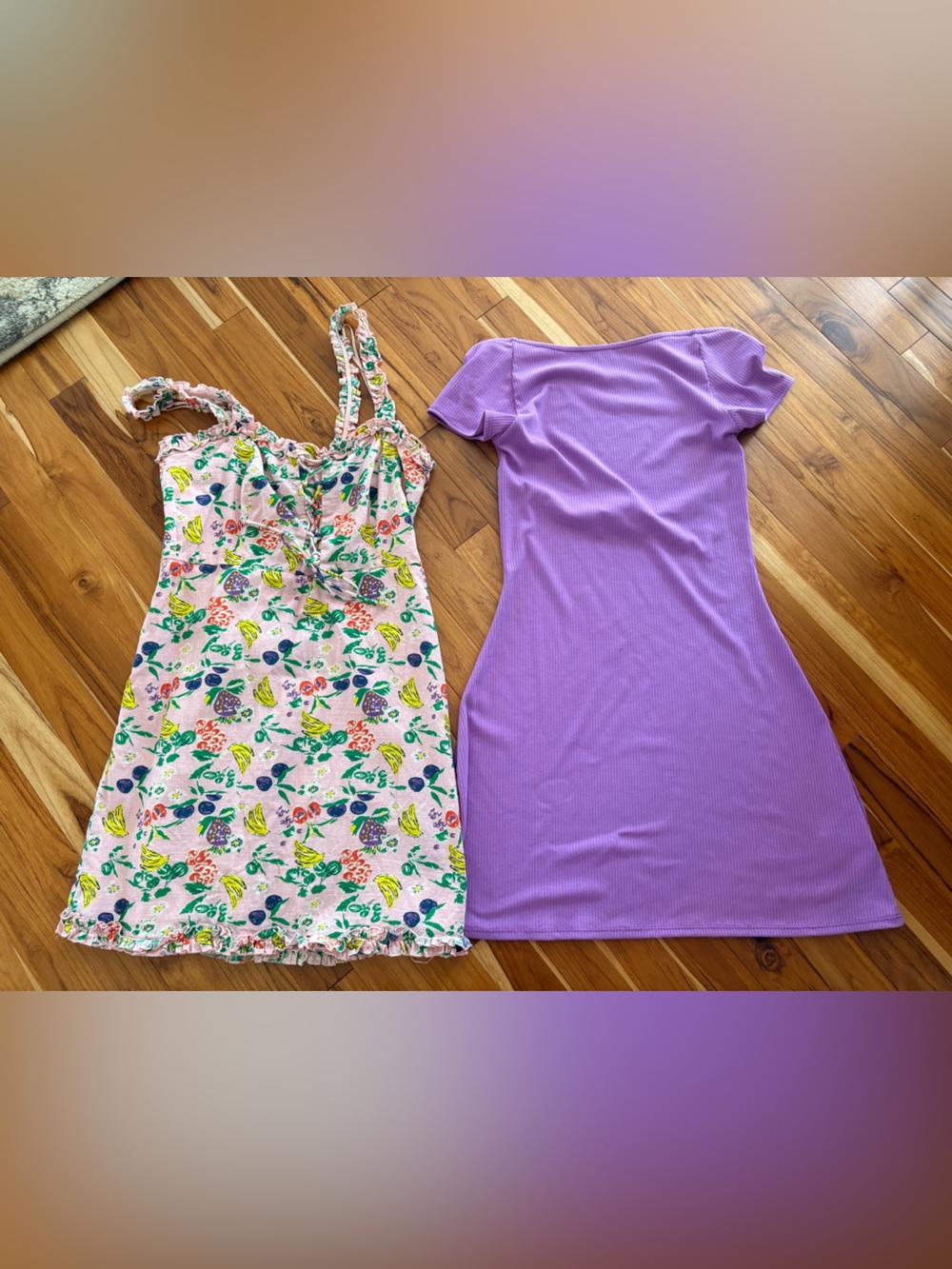Urban Outfitters Lavender Ribbed Short Sleeve Mini Dress